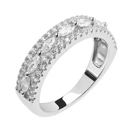 Кольцо из серебра с фианитами с родированием И1-1361-23-01