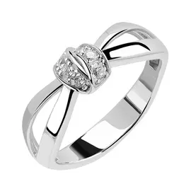 Кольцо из серебра с фианитами с родированием И1-1363-23-01