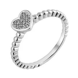 Кольцо из серебра с фианитами с родированием И1-202-23-01