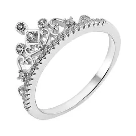 Кольцо из серебра с фианитами с родированием И1-203-23-01