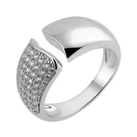 Кольцо из серебра с фианитами с родированием И1-216-23-01