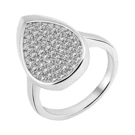 Кольцо из серебра с фианитами с родированием И1-218-23-01