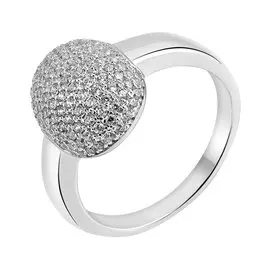 Кольцо из серебра с фианитами с родированием И1-224-23-01