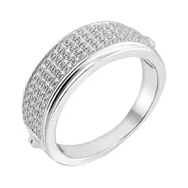 Кольцо из серебра с фианитами с родированием И1-231-23-01