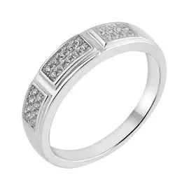 Кольцо из серебра с фианитами с родированием И1-235-23-01