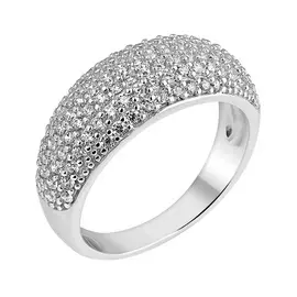 Кольцо из серебра с фианитами с родированием И1-401-23-01