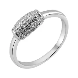 Кольцо из серебра с фианитами с родированием И1-446-23-01