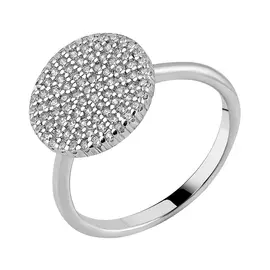 Кольцо из серебра с фианитами с родированием И1-451-23-01