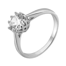 Кольцо из серебра с фианитами с родированием И1-453-23-01