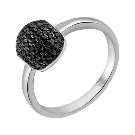 Кольцо из серебра с фианитами с родированием И1-458-23-61