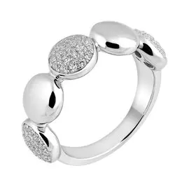 Кольцо из серебра с фианитами с родированием И1-624-23-01