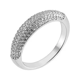 Кольцо из серебра с фианитами с родированием И1-630-23-01