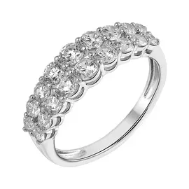 Кольцо из серебра с фианитами с родированием И1-829-23-01