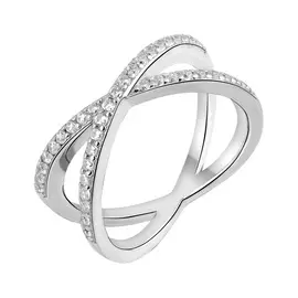 Кольцо из серебра с фианитами с родированием И1-831-23-01