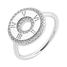 Кольцо из серебра с фианитами с родированием И1-935-23-01