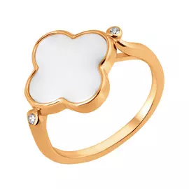 Кольцо из серебра с фианитами с родированием и золочением G-TC-1075R-WR