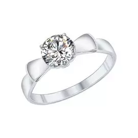 Кольцо из серебра с фианитом 89010031