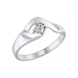 Кольцо из серебра с фианитом 89010038