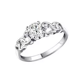 Кольцо из серебра с фианитом 94010858