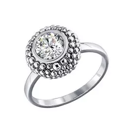 Кольцо из серебра с фианитом 94011154