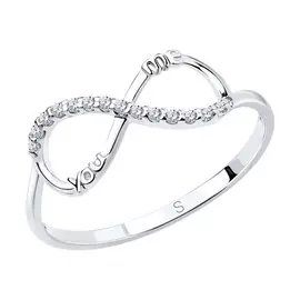 Кольцо из серебра с фианитом 94011436