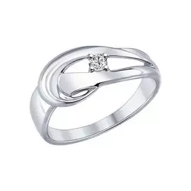 Кольцо из серебра с фианитом 94012102