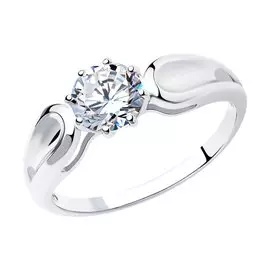 Кольцо из серебра с фианитом 94012115