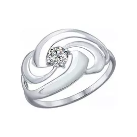 Кольцо из серебра с фианитом 94012159