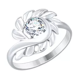 Кольцо из серебра с фианитом 94012476