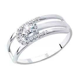 Кольцо из серебра с фианитом 94012744