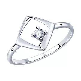 Кольцо из серебра с фианитом 94012807