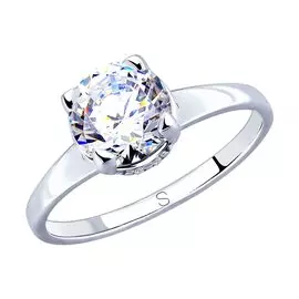 Кольцо из серебра с фианитом 94012811