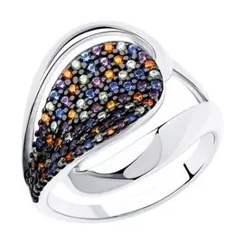 Кольцо из серебра с фианитом 94013197