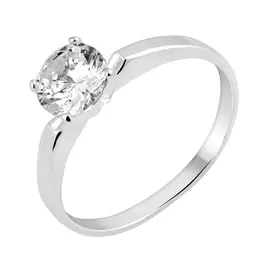 Кольцо из серебра с фианитом с родированием 11-0028-23-01