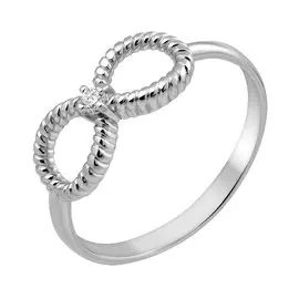 Кольцо из серебра с фианитом с родированием 11-0968-23-01