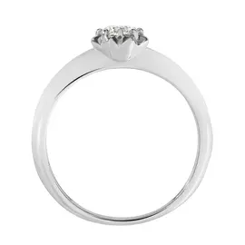 Кольцо из серебра с фианитом с родированием 63261