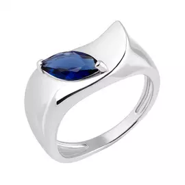 Кольцо из серебра с фианитом с родированием И1-096-23-63