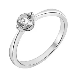 Кольцо из серебра с фианитом с родированием И1-191-23-01