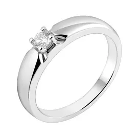 Кольцо из серебра с фианитом с родированием И1-197-23-01