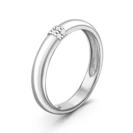 Кольцо из серебра с фианитом с родированием к-7257р200