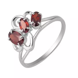 Кольцо из серебра с гранатами 11-0477-23-08