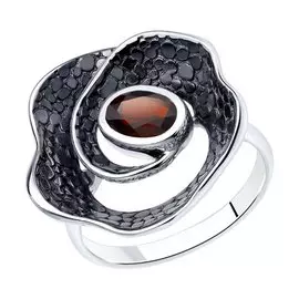 Кольцо из серебра с гранатом 92011946