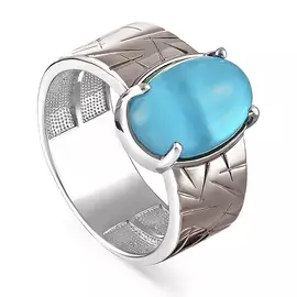 Кольцо из серебра с халцедоном с родированием 11-190-8089