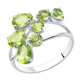 Кольцо из серебра с хризолитом 92010615