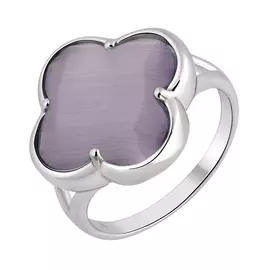 Кольцо из серебра с кошачим глазом с родированием И1-1162-23-61