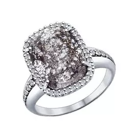 Кольцо из серебра с кристаллами 94011943