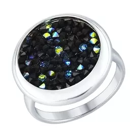 Кольцо из серебра с кристаллами swarovski с родированием 94012429