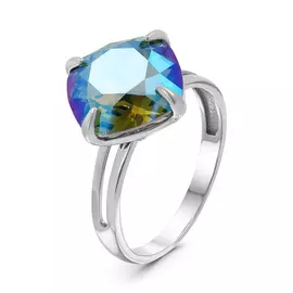 Кольцо из серебра с кристаллом swarovski с родированием кл-017-360SHIM