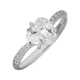 Кольцо из серебра с куб. цирконием 33-15012