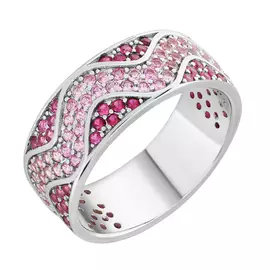 Кольцо из серебра с куб. цирконием с родированием 0400869-0001006101